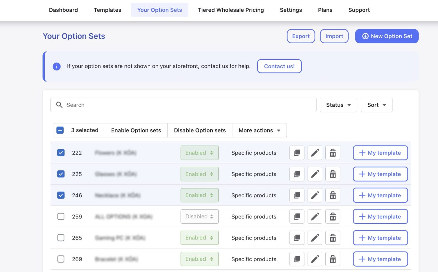 Export Specific Option Sets | EasifyApps