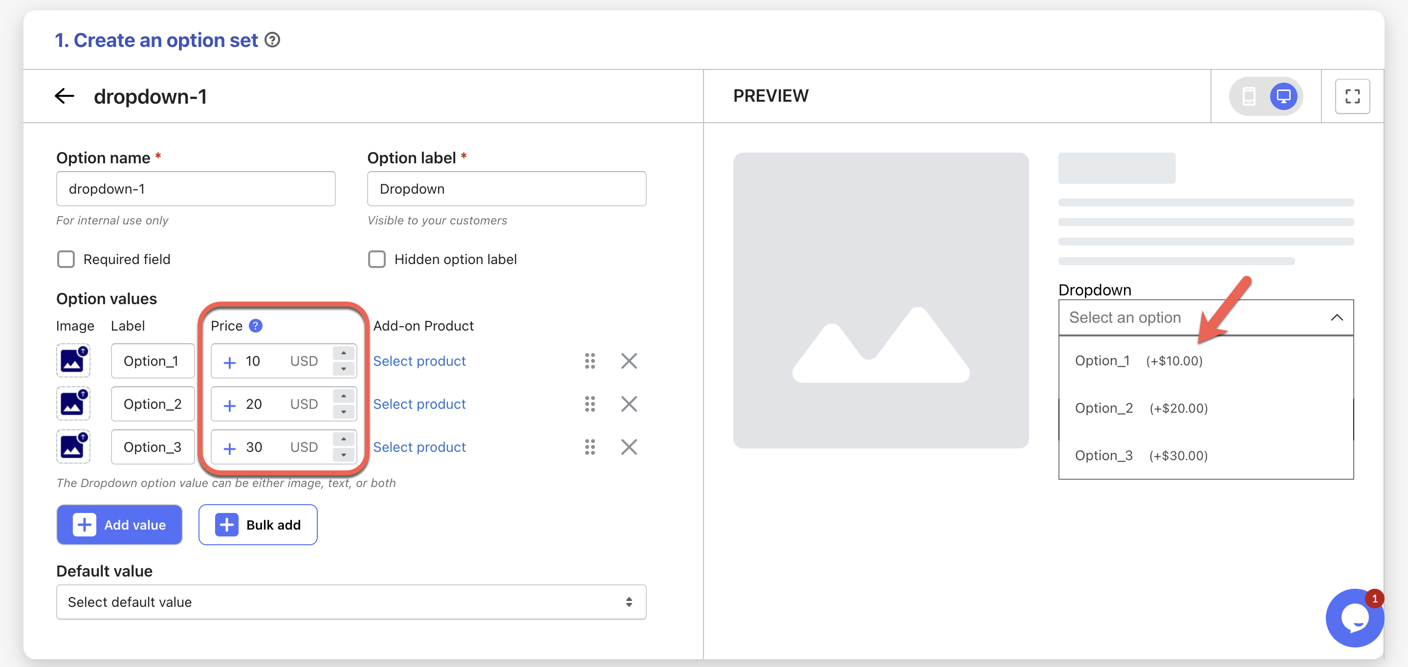 dropdown