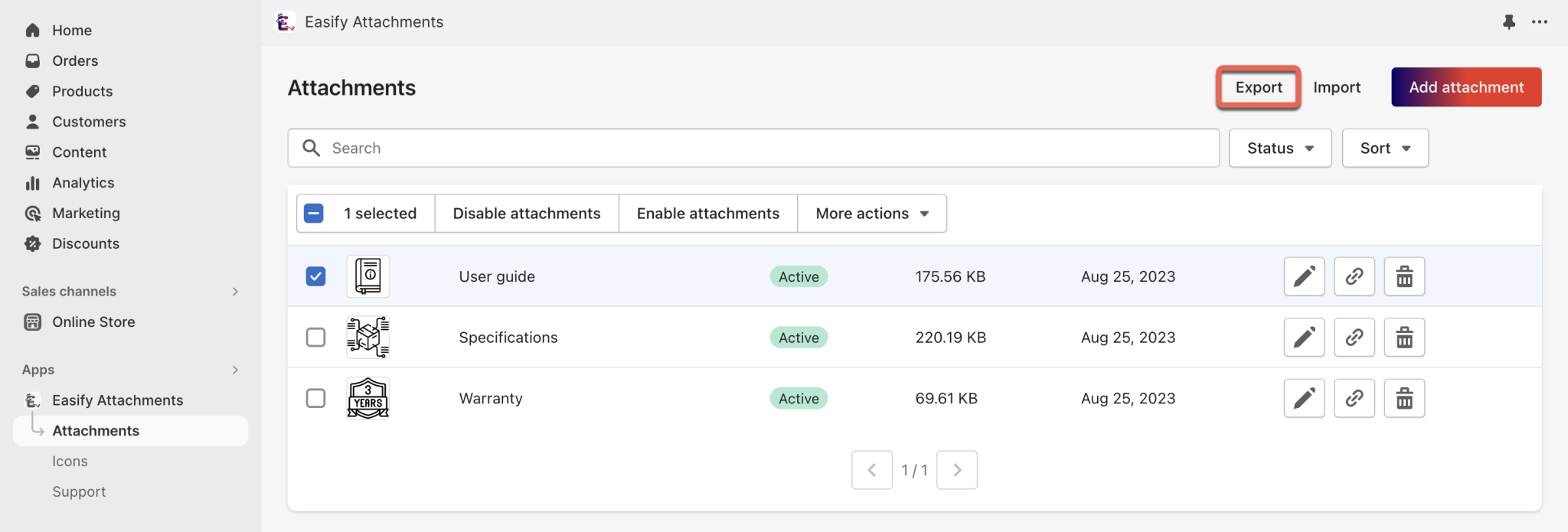 Export Product Attachments | EasifyApps