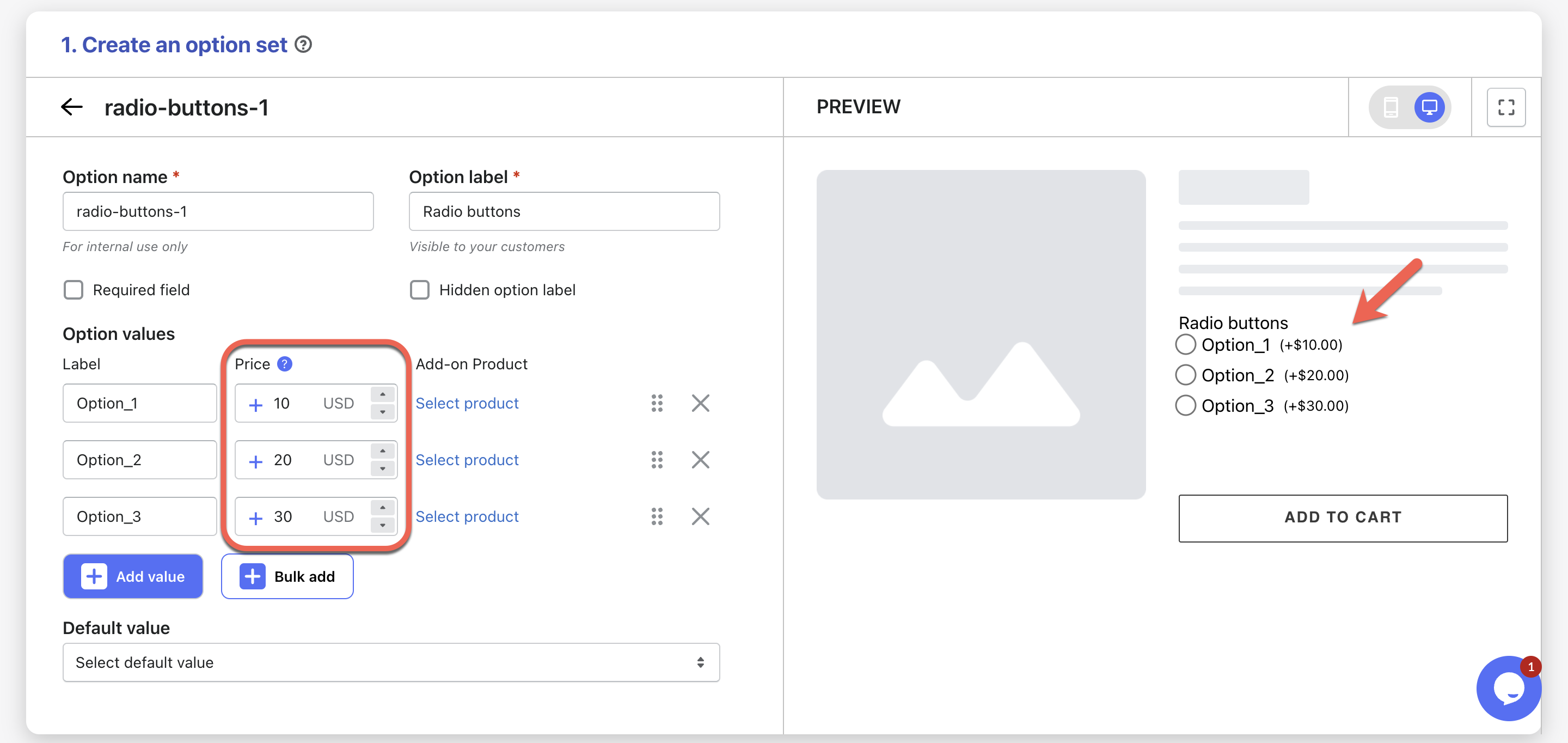radio buttons