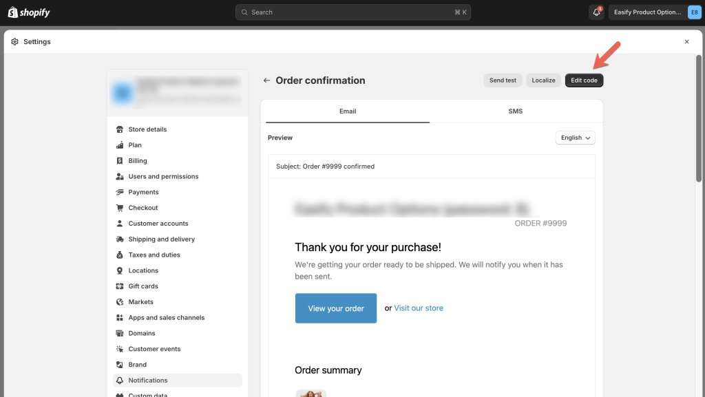 add custom options to email confirmation