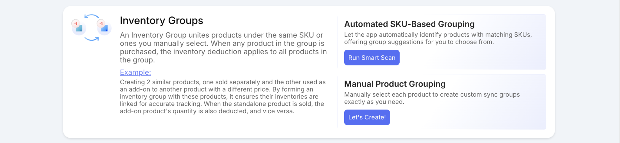Create Inventory Groups Automatically by SKUs | Easify Inventory Sync