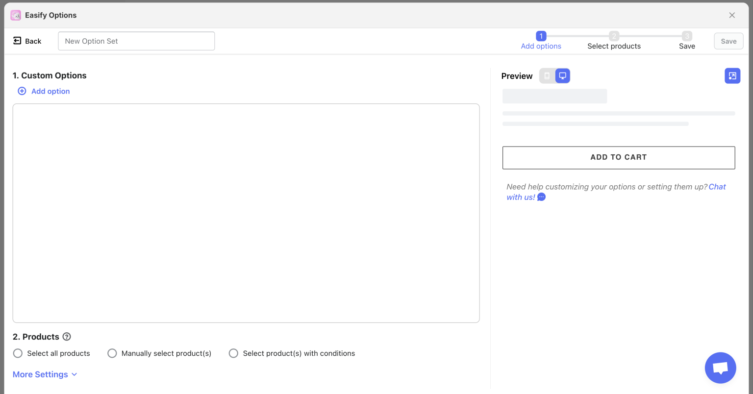 Create A New Option Set From Scratch | EasifyApps