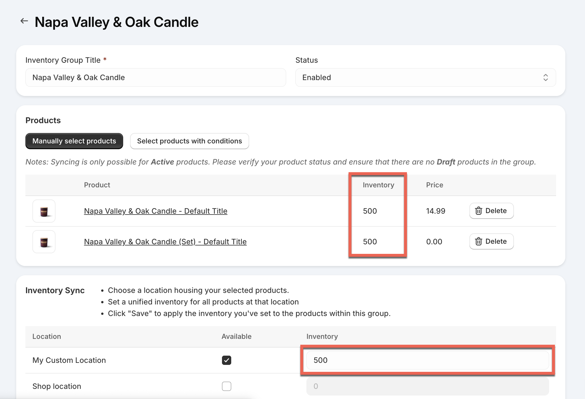 Events Triggering Syncs among Products in Inventory Groups | EasifyApps