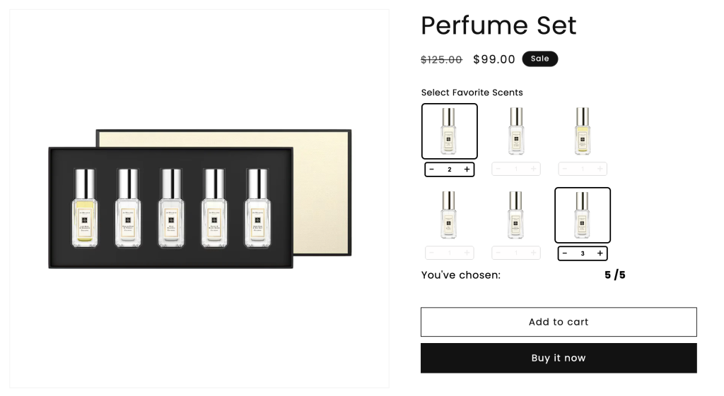 perfume set options