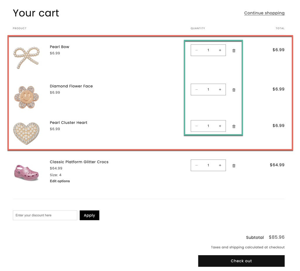 separate addon product in cart