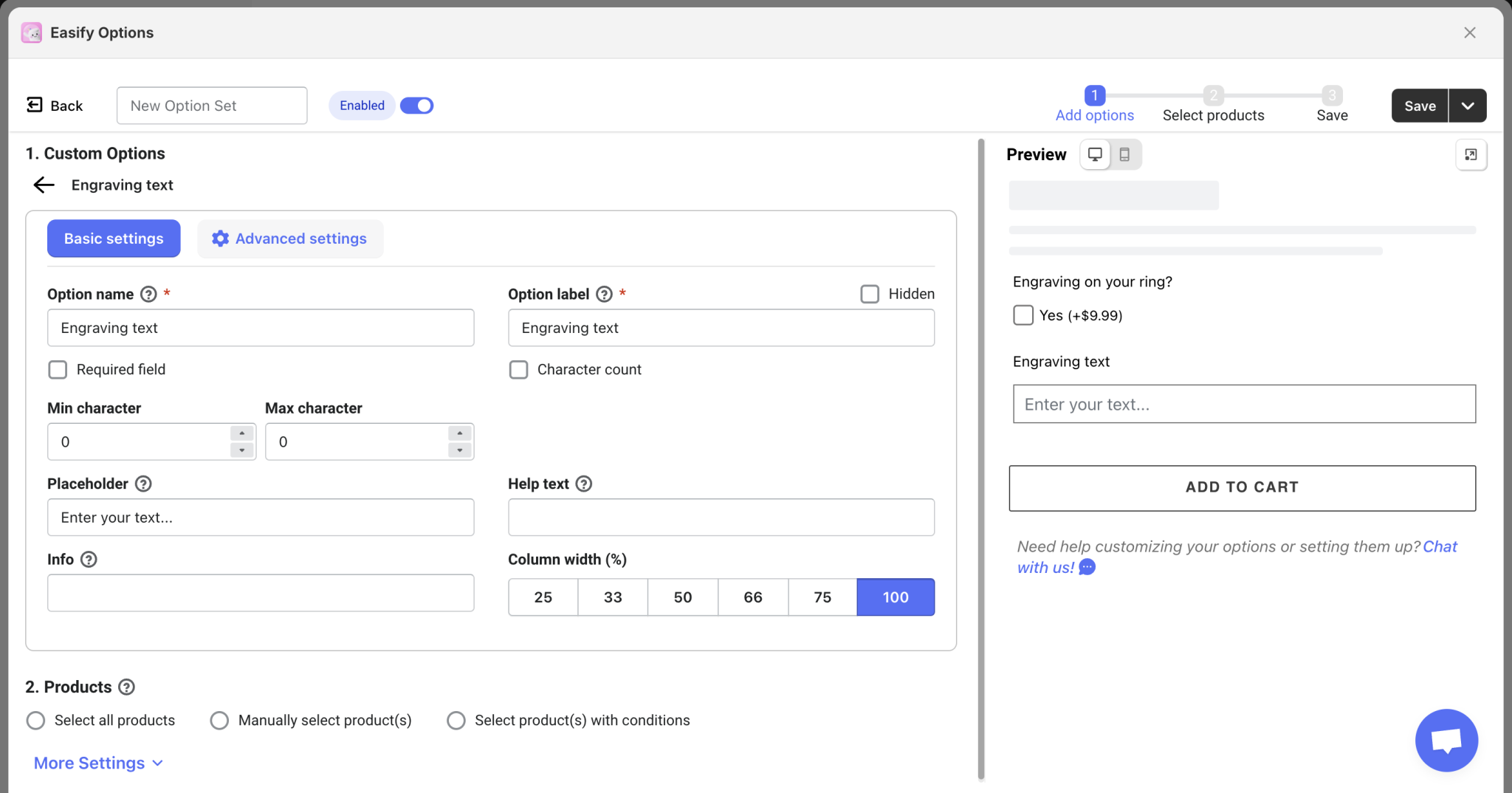 Standard Conditional Logic - Among Easify Options | EasifyApps