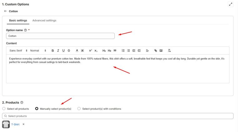 How to Add Different Descriptions for Each Variants in Shopify