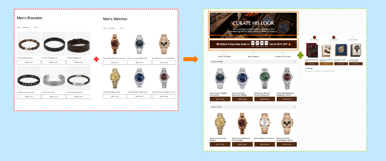 Before-and-after demo for Jewelry & Accessories (dad)