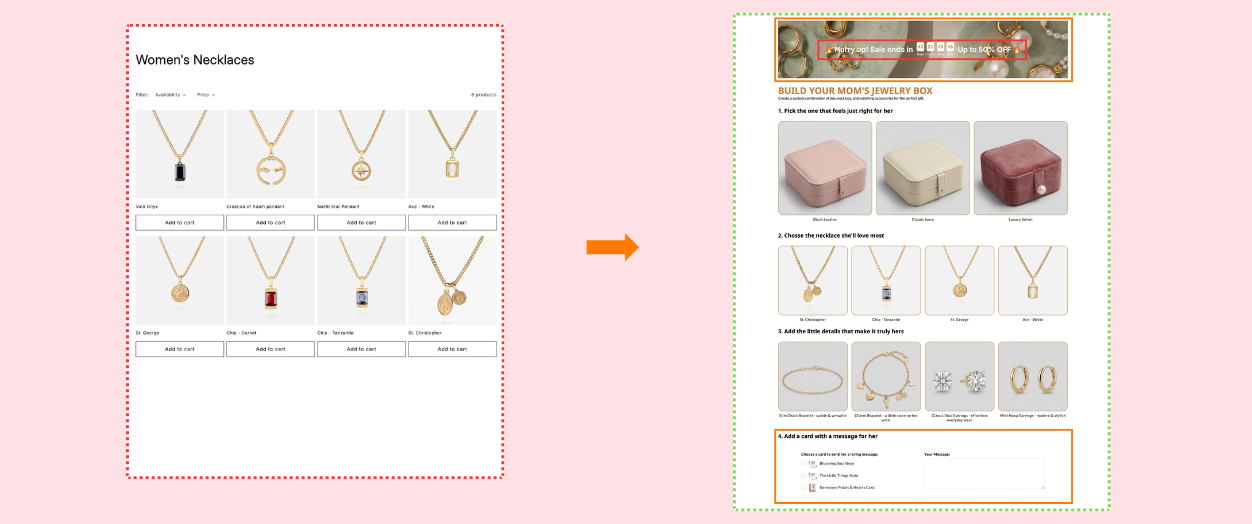 Before-and-after demo for Jewelry & Accessories (mom)